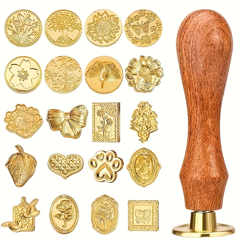 Wax Seal Stamp Set - Conjunto de 21 peças de carimbos