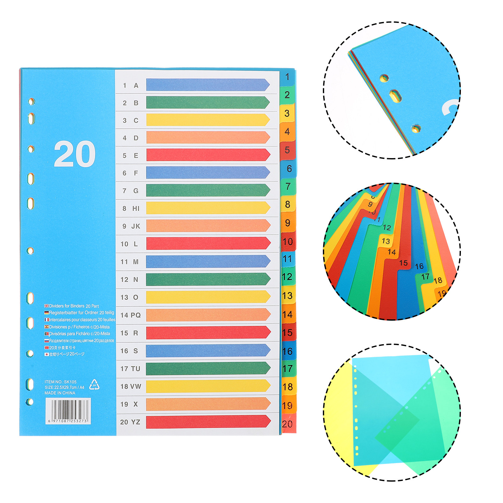 5 Divisórias Premium de Plásti - Tab Divider A4 avaliação e preço